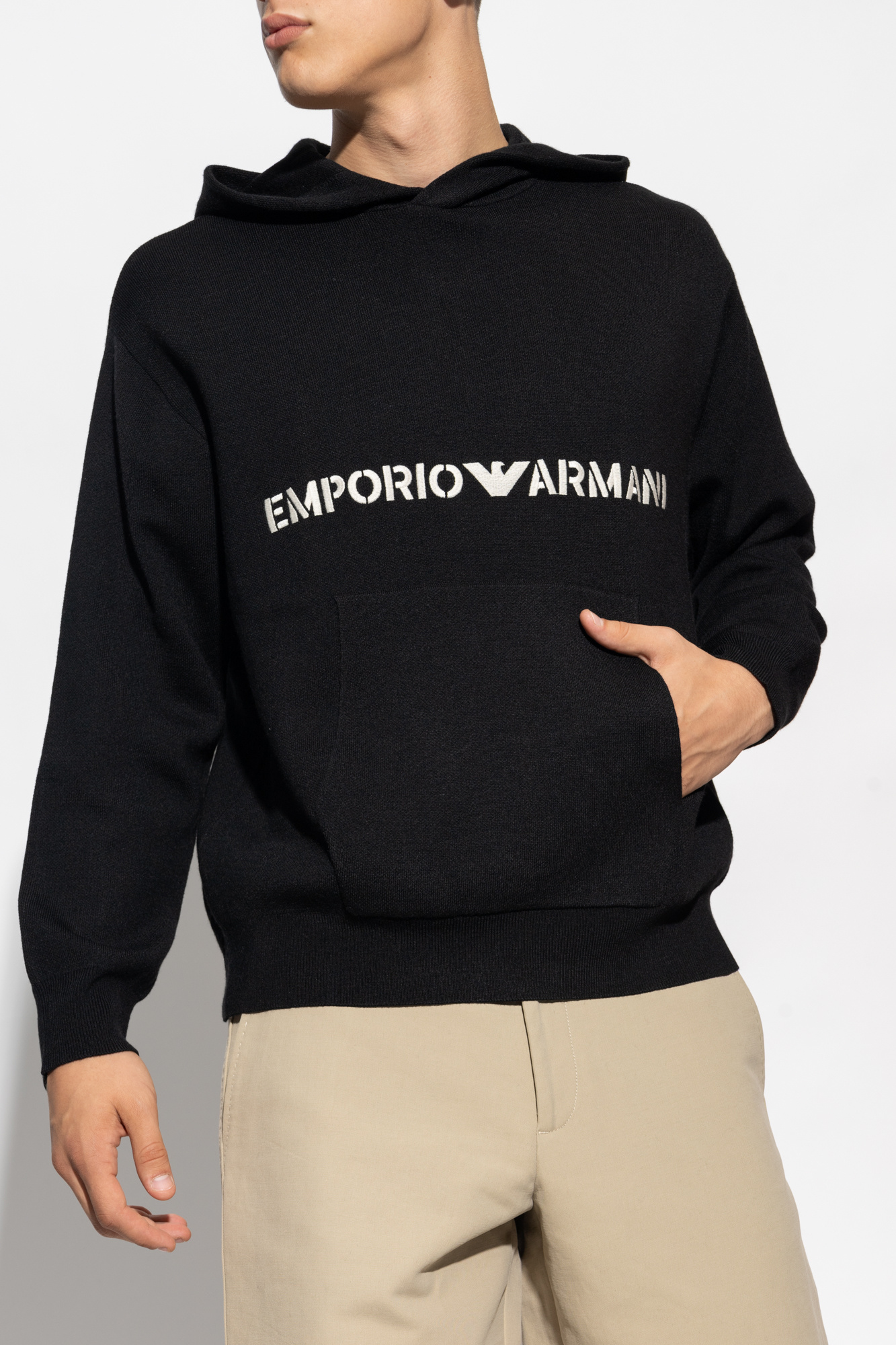 Emporio Armani Hoodie with logo Men s Clothing Vitkac